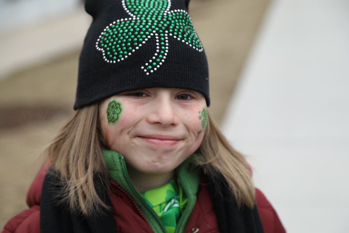 Young girl dressed for St. Patrick's Day