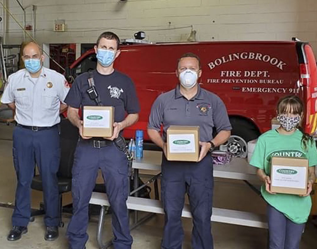 Donating masks to the Bolingbrook fire department 
