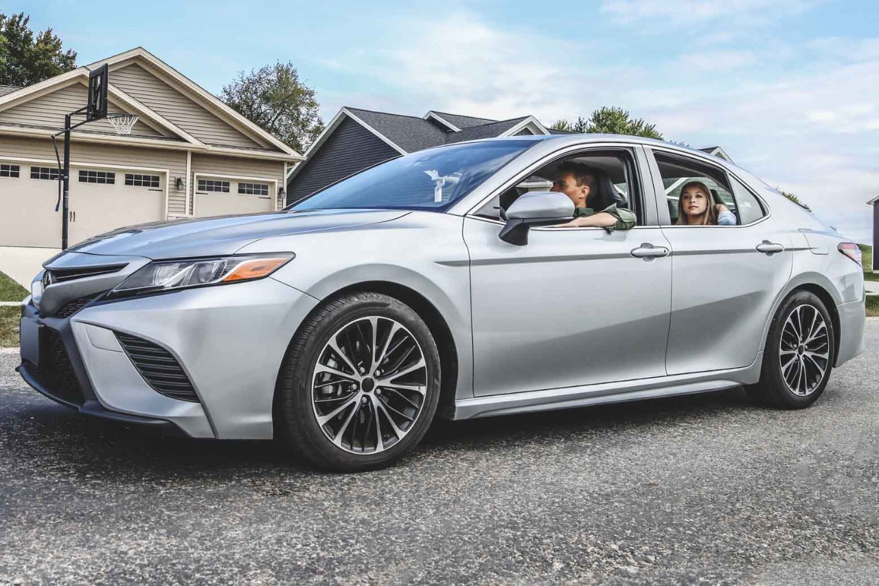 Family in car